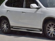 Пороги труба D76 с накладкой (вариант 1) для Brilliance V5 2014-