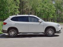 Пороги труба D76 с накладкой (вариант 1) для Brilliance V5 2014-