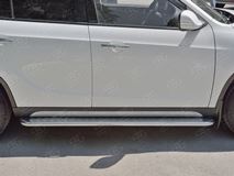 Пороги труба D42 с листом (Лист алюм, проф.сталь) (вариант 2) для Brilliance V5 2014-