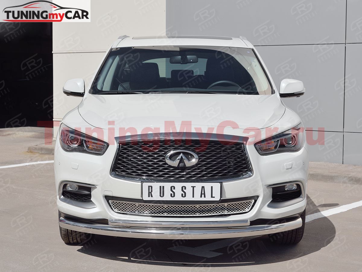 Защита переднего бампера D76 дуга-D42 дуга для Infiniti QX60 2016-