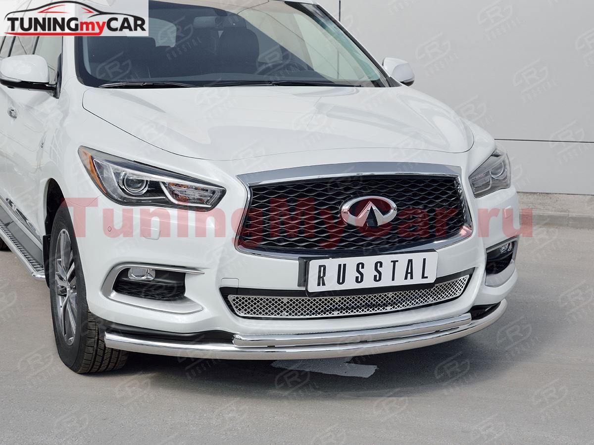 Защита переднего бампера D63 дуга-D42 дуга для Infiniti QX60 2016-