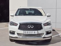 Защита переднего бампера D75х42 дуга-75х42 дуга для Infiniti QX60 2016-