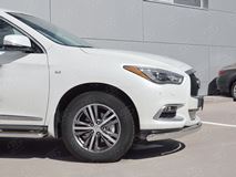 Защита переднего бампера D75х42 дуга для Infiniti QX60 2016-