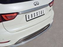 Накладка на задний бампер (лист нерж зеркальный) для Infiniti QX60 2016-