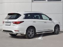 Защита заднего бампера D75х42 дуга для Infiniti QX60 2016-