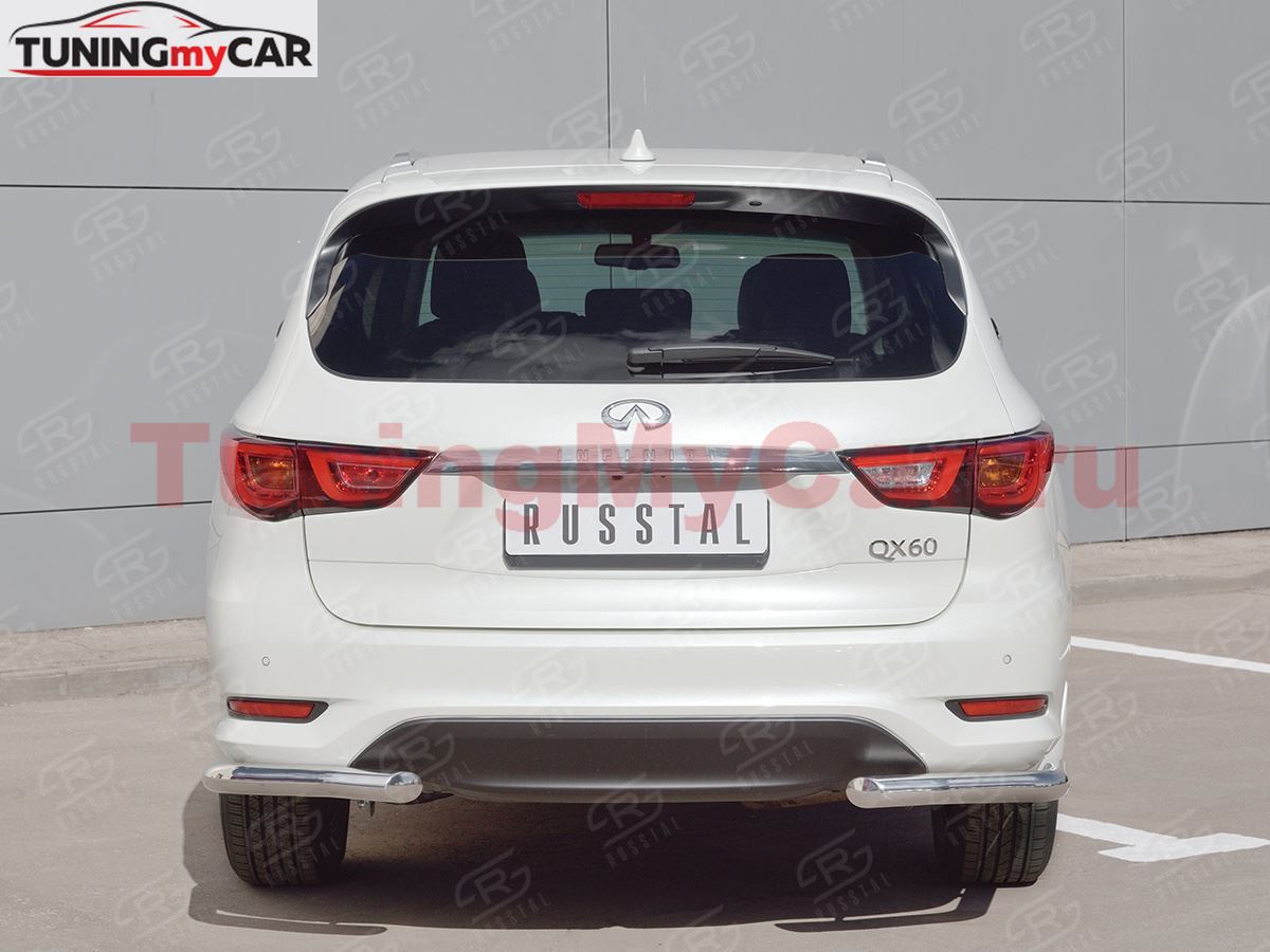 Защита заднего бампера уголки D63 секции для Infiniti QX60 2016-