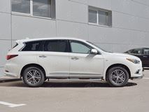 Пороги труба D76 с накладкой (вариант 1) для Infiniti QX60 2016-