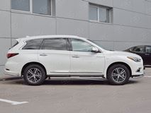 Пороги труба D42 с листом (Лист алюм, проф.сталь) (вариант 2) для Infiniti QX60 2016-