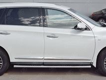 Пороги труба 120х60 овал с проступью для Infiniti QX60 2016-