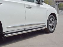 Пороги труба D63 (вариант 3) для Infiniti QX60 2016-