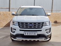 Защита переднего бампера D63 дуга-D63 уголки +клыки для Ford Explorer 2016-
