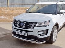 Защита переднего бампера D63 дуга-D63 уголки +клыки для Ford Explorer 2016-