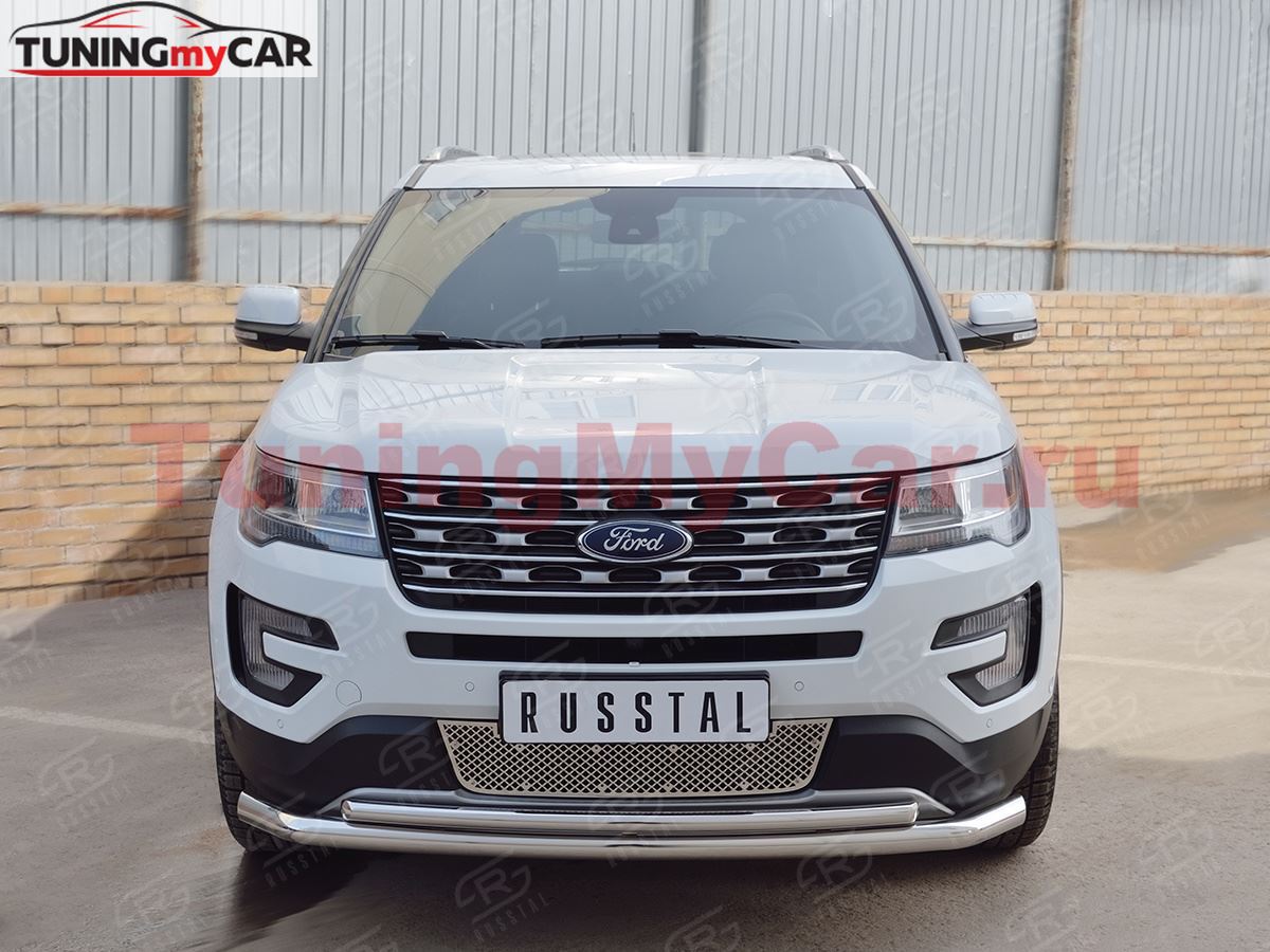 Защита переднего бампера D63 секции-D42 дуга для Ford Explorer 2016-