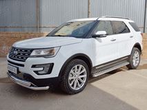 Защита переднего бампера D63 секции-D75х42 дуга для Ford Explorer 2016-