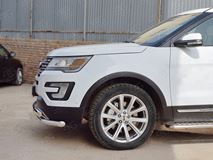 Защита переднего бампера D63 секции-D75х42 дуга для Ford Explorer 2016-