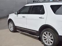 Пороги труба D76 с накладкой (вариант 3) для Ford Explorer 2016-