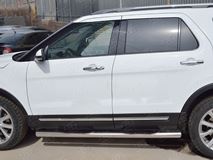 Пороги труба D76 с накладкой (вариант 3) для Ford Explorer 2016-