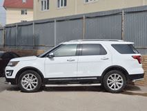 Пороги труба D76 с накладкой (вариант 3) для Ford Explorer 2016-