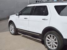 Пороги труба D76 с накладкой (вариант 2) для Ford Explorer 2016-