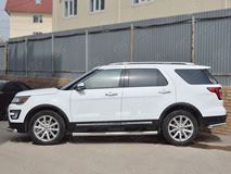 Пороги труба D76 с накладкой (вариант 2) для Ford Explorer 2016-