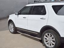 Пороги труба D76 с накладкой (вариант 1) для Ford Explorer 2016-