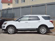 Пороги труба D76 с накладкой (вариант 1) для Ford Explorer 2016-