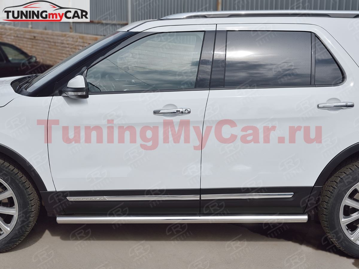 Пороги труба D63 (вариант 3) для Ford Explorer 2016-
