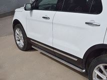 Пороги труба D63 (вариант 3) для Ford Explorer 2016-