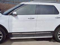 Пороги труба D42 с листом (Лист алюм, проф.сталь) (вариант 2) для Ford Explorer 2016-
