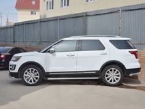 Пороги труба D42 с листом (Лист алюм, проф.сталь) (вариант 2) для Ford Explorer 2016-