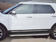 Пороги труба D42 с листом (Лист алюм, проф. нерж) (вариант 1) для Ford Explorer 2016-