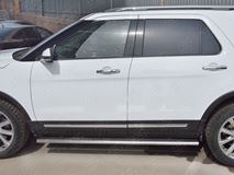 Пороги труба 120х60 овал с проступью для Ford Explorer 2016-