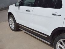 Пороги труба D63 (вариант 2) для Ford Explorer 2016-
