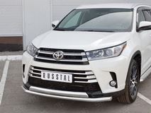 Защита переднего бампера D63 секции-D75х42 дуга для Toyota Highlander 2017