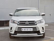 Защита переднего бампера D63 секции-D75х42 дуга для Toyota Highlander 2017