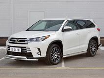 Защита переднего бампера D63 секции-D75х42 дуга для Toyota Highlander 2017