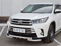 Защита переднего бампера D63 дуга-D63 секции +клыки для Toyota Highlander 2017