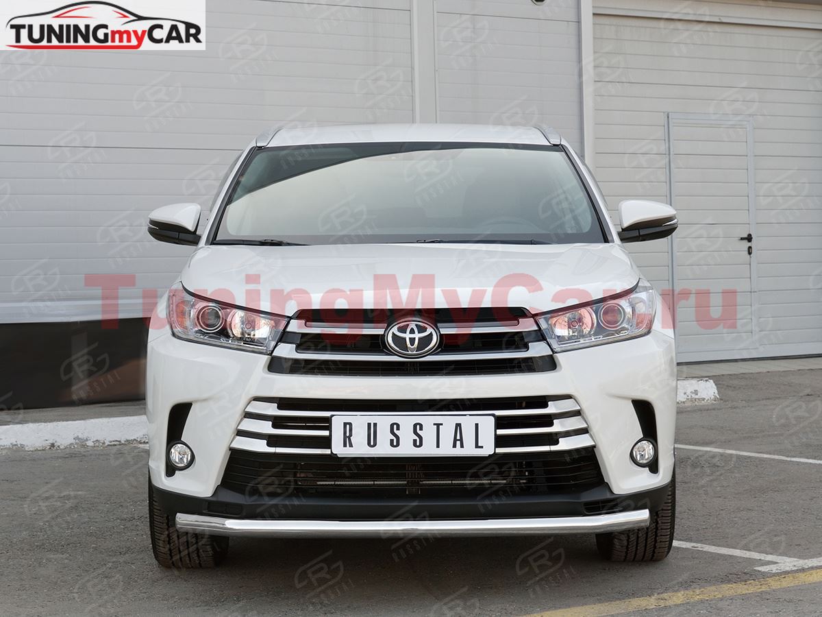 Защита переднего бампера D63 секции для Toyota Highlander 2017