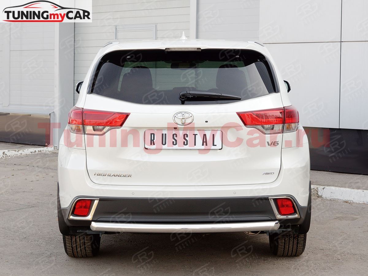 Защита заднего бампера D63 дуга для Toyota Highlander 2017