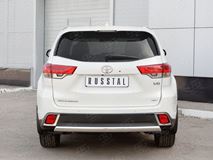 Защита заднего бампера D75х42 дуга для Toyota Highlander 2017