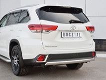 Защита заднего бампера D75х42 дуга для Toyota Highlander 2017