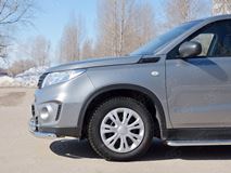 Защита переднего бампера D63 секции-D75х42 дуга для Suzuki Vitara 2015-