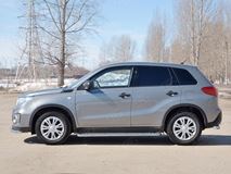 Пороги труба D42 с листом (Лист алюм, проф.сталь) (вариант 2) для Suzuki Vitara 2015-