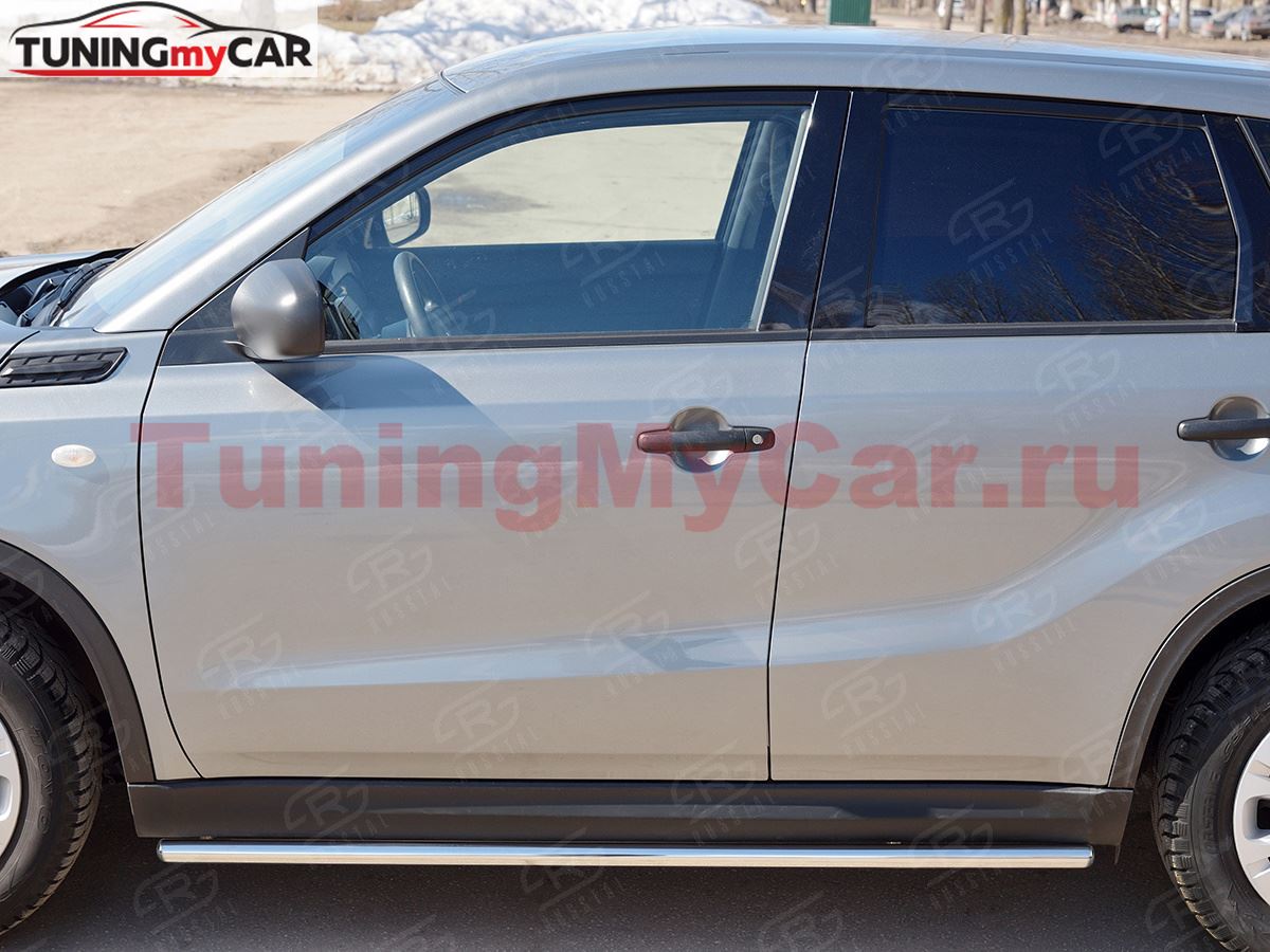Пороги труба D42 (вариант 3) для Suzuki Vitara 2015-