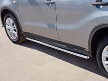 Пороги труба D42 (вариант 3) для Suzuki Vitara 2015-