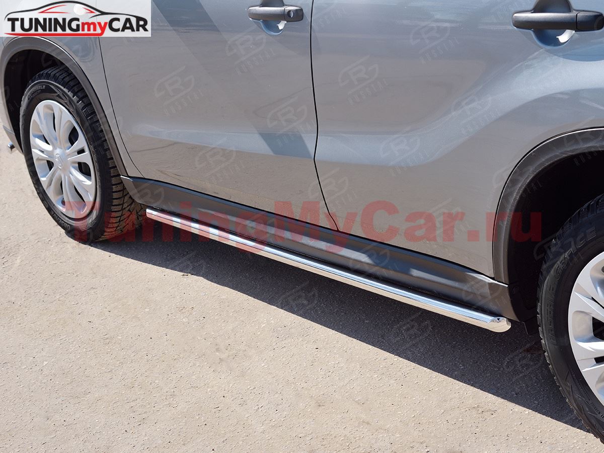 Пороги труба D42 (вариант 1) для Suzuki Vitara 2015-