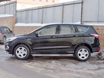 Пороги труба D76 с накладкой (вариант 3) для Ford Kuga 2016-