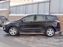 Пороги труба D76 с накладкой (вариант 2) для Ford Kuga 2016-