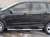Пороги труба D76 с накладкой (вариант 2) для Ford Kuga 2016-