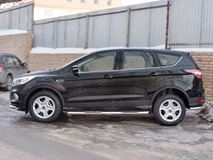 Пороги труба D76 с накладкой (вариант 1) для Ford Kuga 2016-